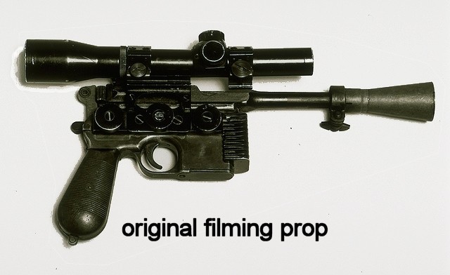 A NEW HOPE HAN SOLO BLASTER DL44 GREEDO KILLER REPLICA COMPACT SCOPE KIT WITH MOUNT